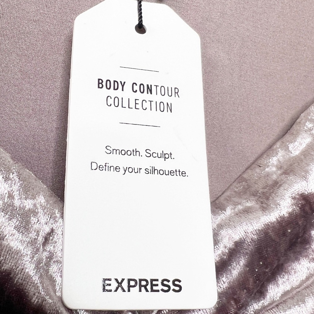 Express NWT‎ Womens Textured Velour Ruched Sweetheart Neck Long Sleeve Top M - Picture 6 of 8